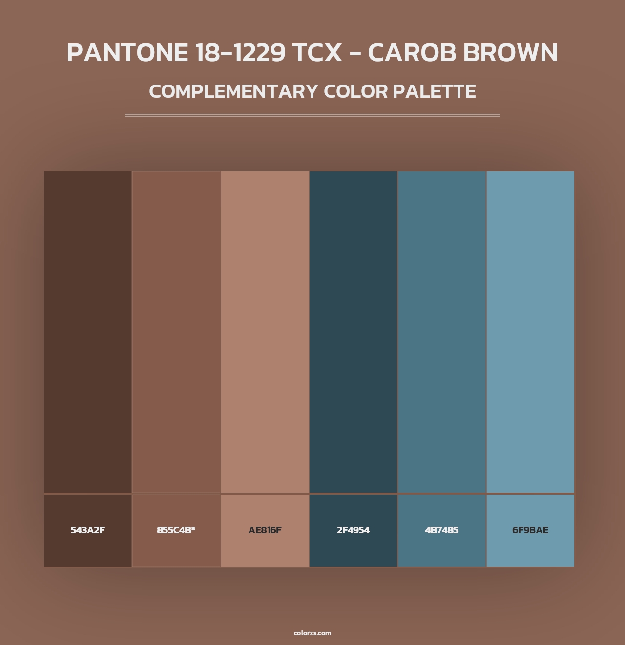 PANTONE 18-1229 TCX - Carob Brown - Complementary Color Palette