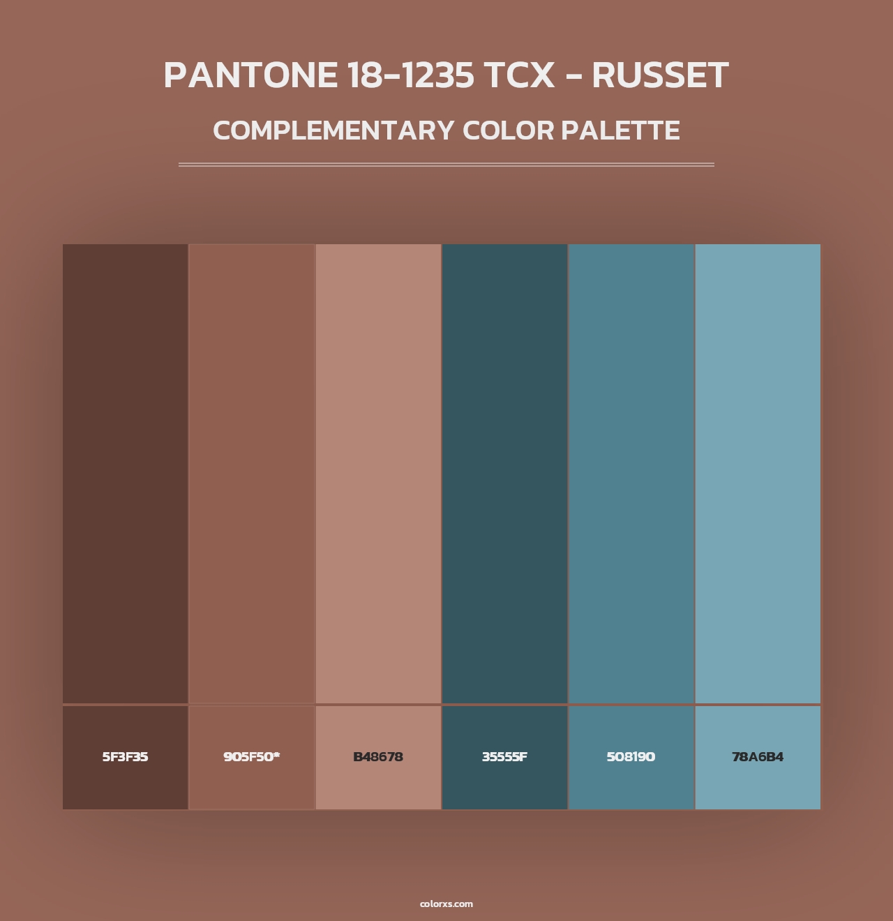 PANTONE 18-1235 TCX - Russet - Complementary Color Palette