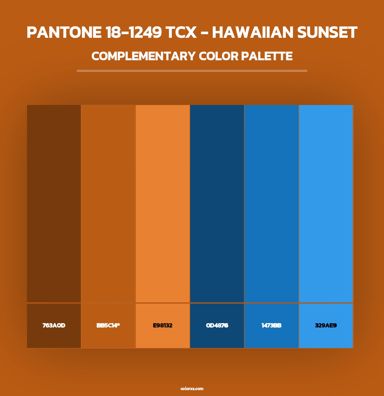 PANTONE 18-1249 TCX - Hawaiian Sunset - Complementary Color Palette
