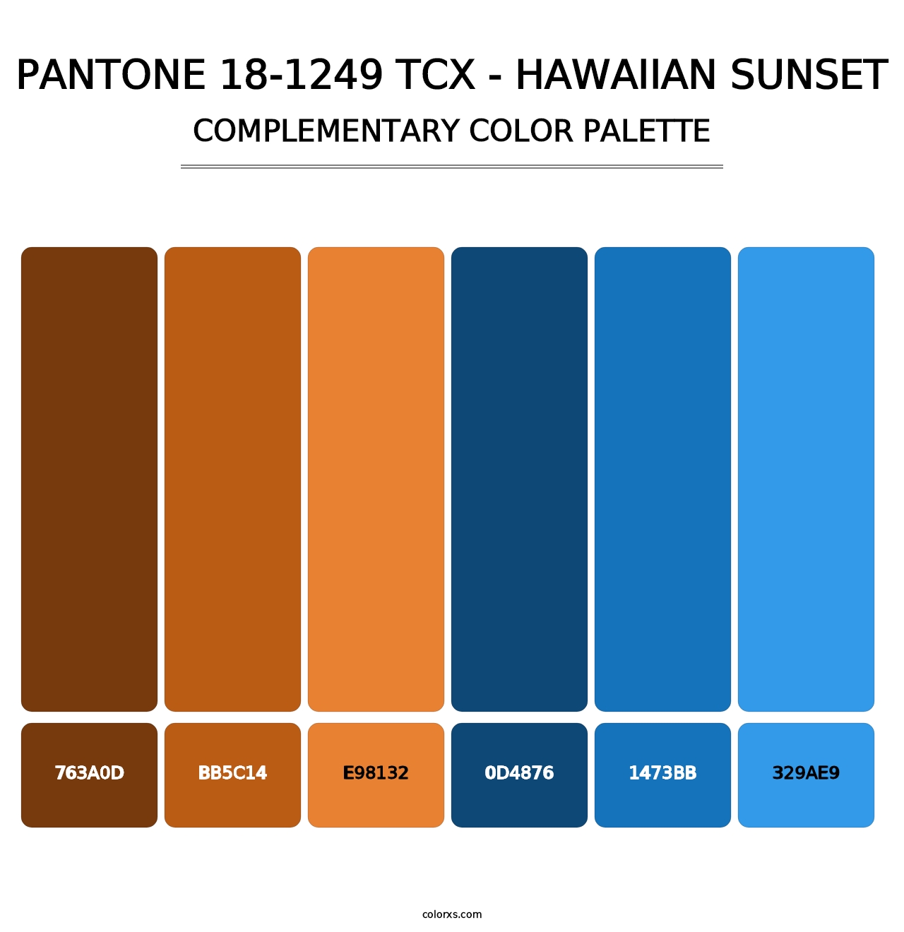 PANTONE 18-1249 TCX - Hawaiian Sunset - Complementary Color Palette