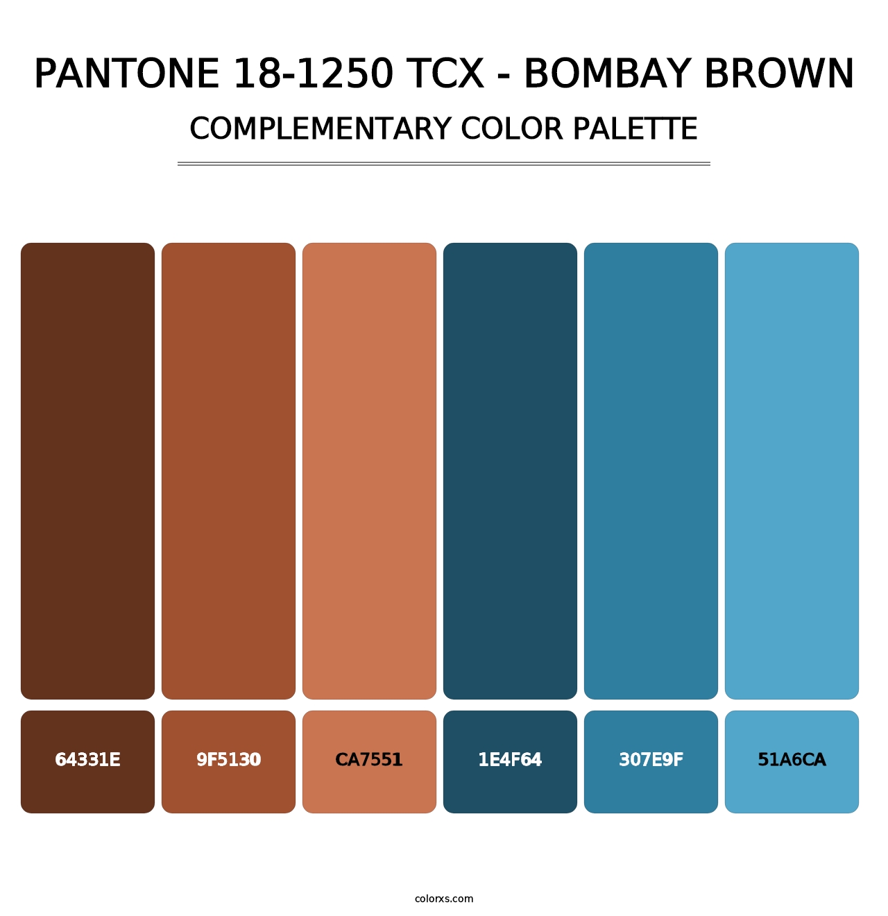 PANTONE 18-1250 TCX - Bombay Brown - Complementary Color Palette
