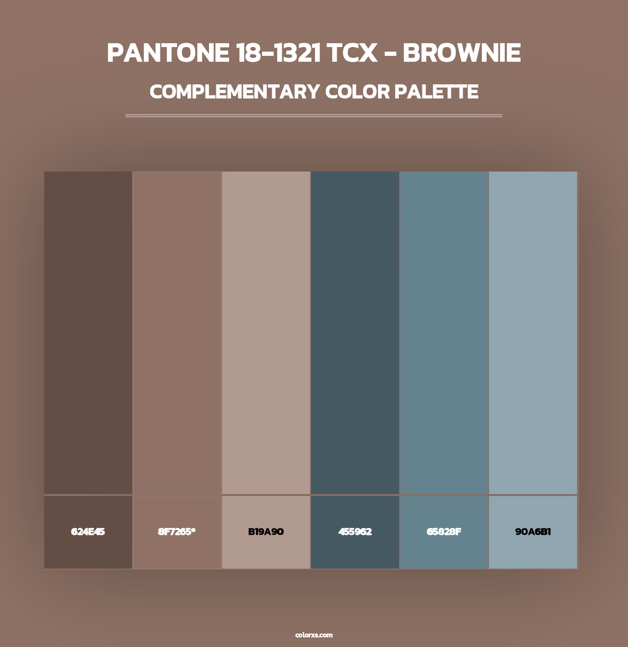 PANTONE 18-1321 TCX - Brownie - Complementary Color Palette
