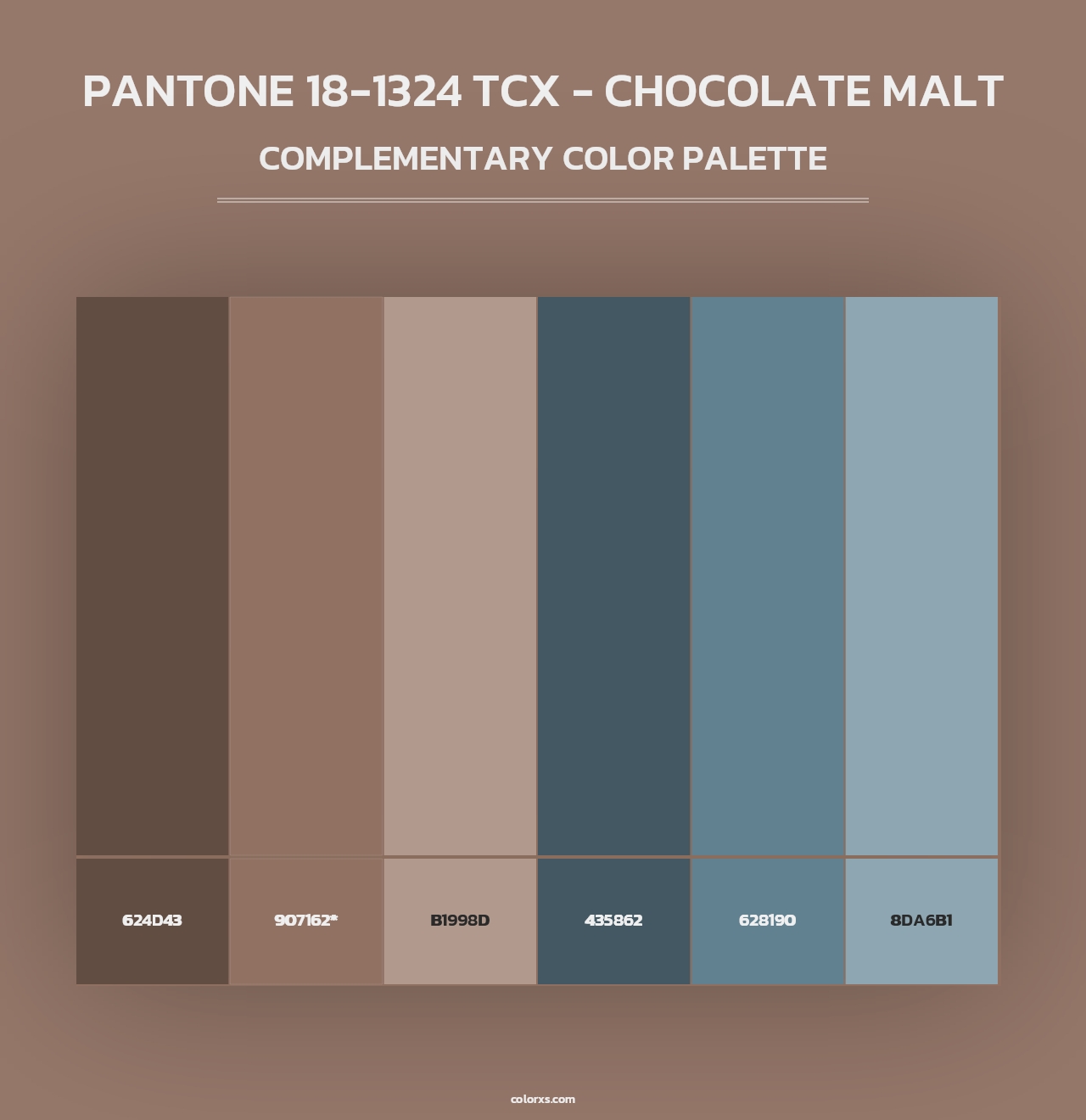 PANTONE 18-1324 TCX - Chocolate Malt - Complementary Color Palette