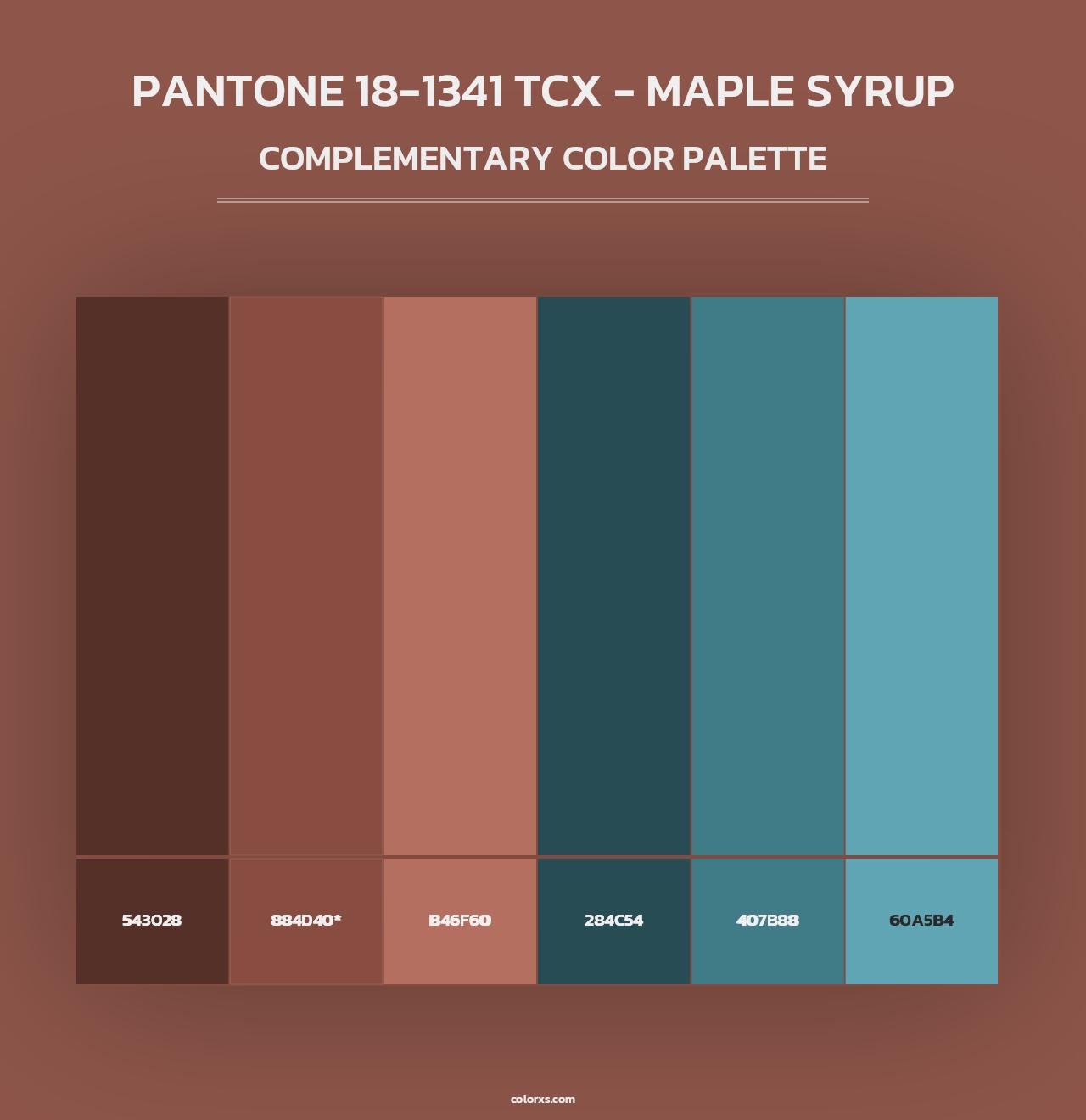 PANTONE 18-1341 TCX - Maple Syrup - Complementary Color Palette