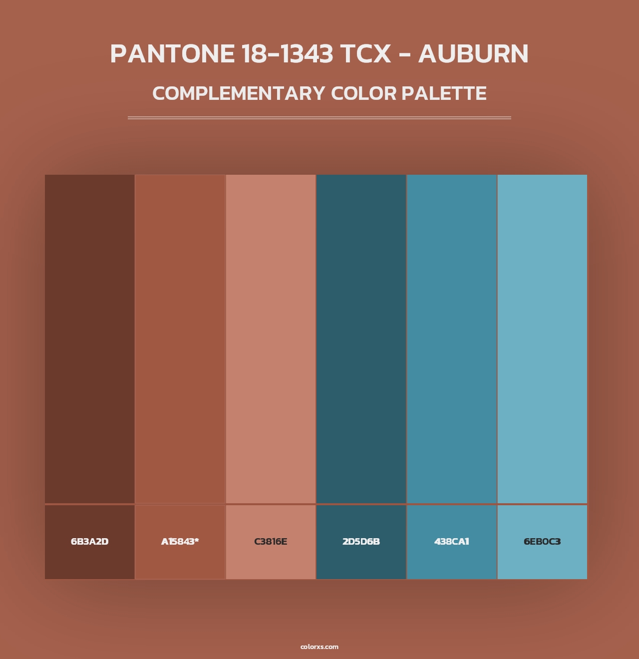 PANTONE 18-1343 TCX - Auburn - Complementary Color Palette