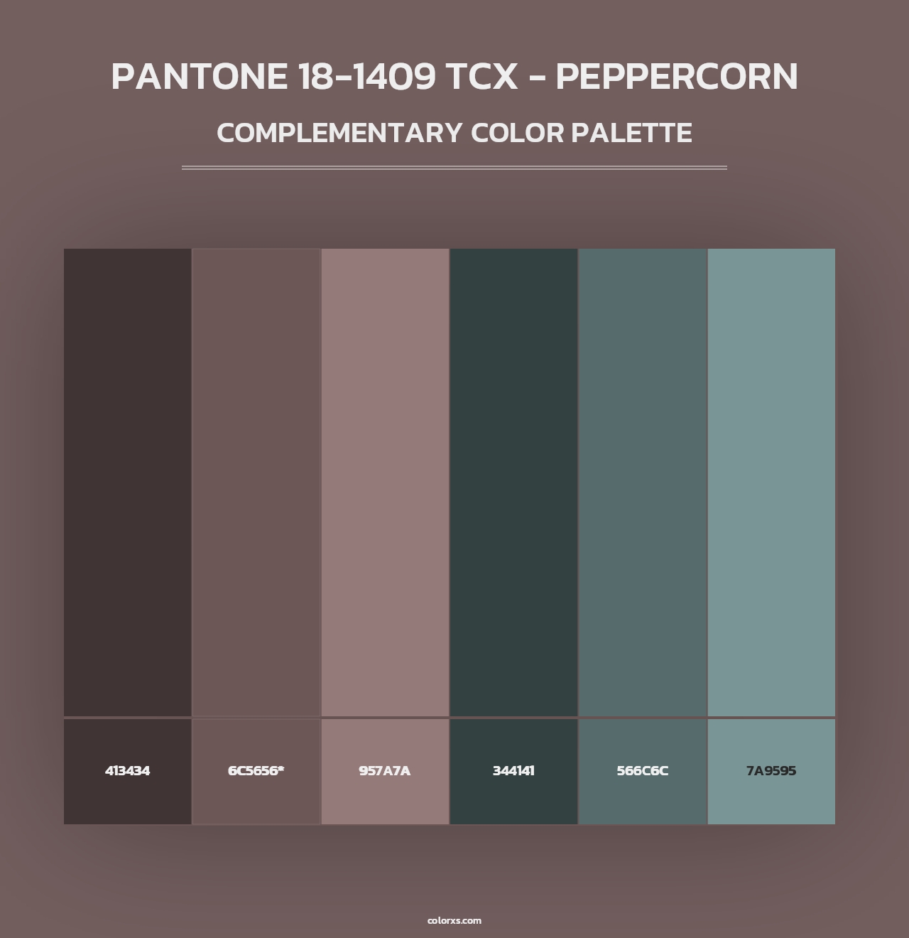 PANTONE 18-1409 TCX - Peppercorn - Complementary Color Palette