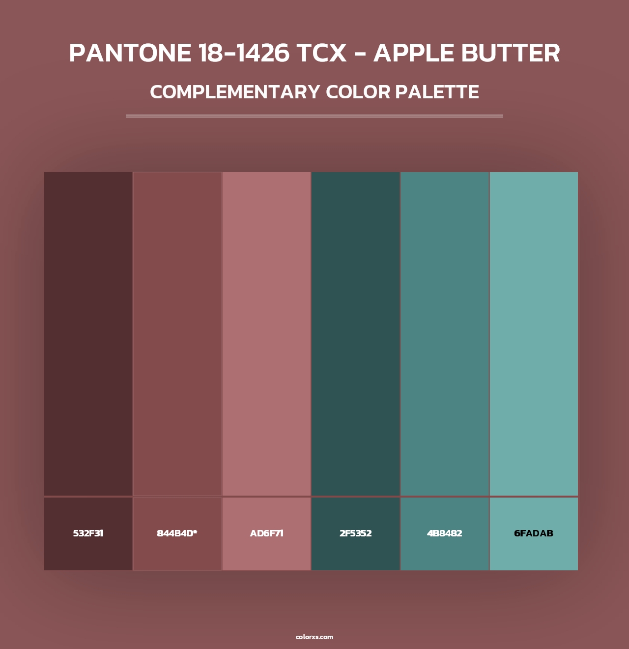 PANTONE 18-1426 TCX - Apple Butter - Complementary Color Palette
