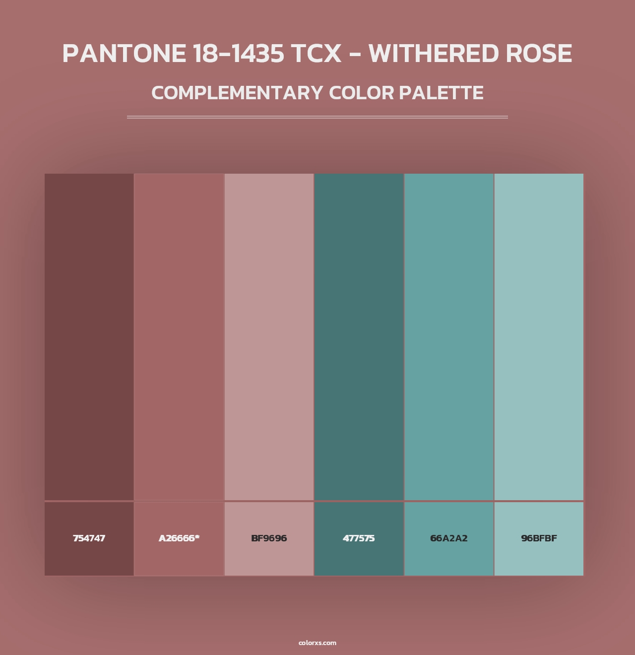 PANTONE 18-1435 TCX - Withered Rose - Complementary Color Palette