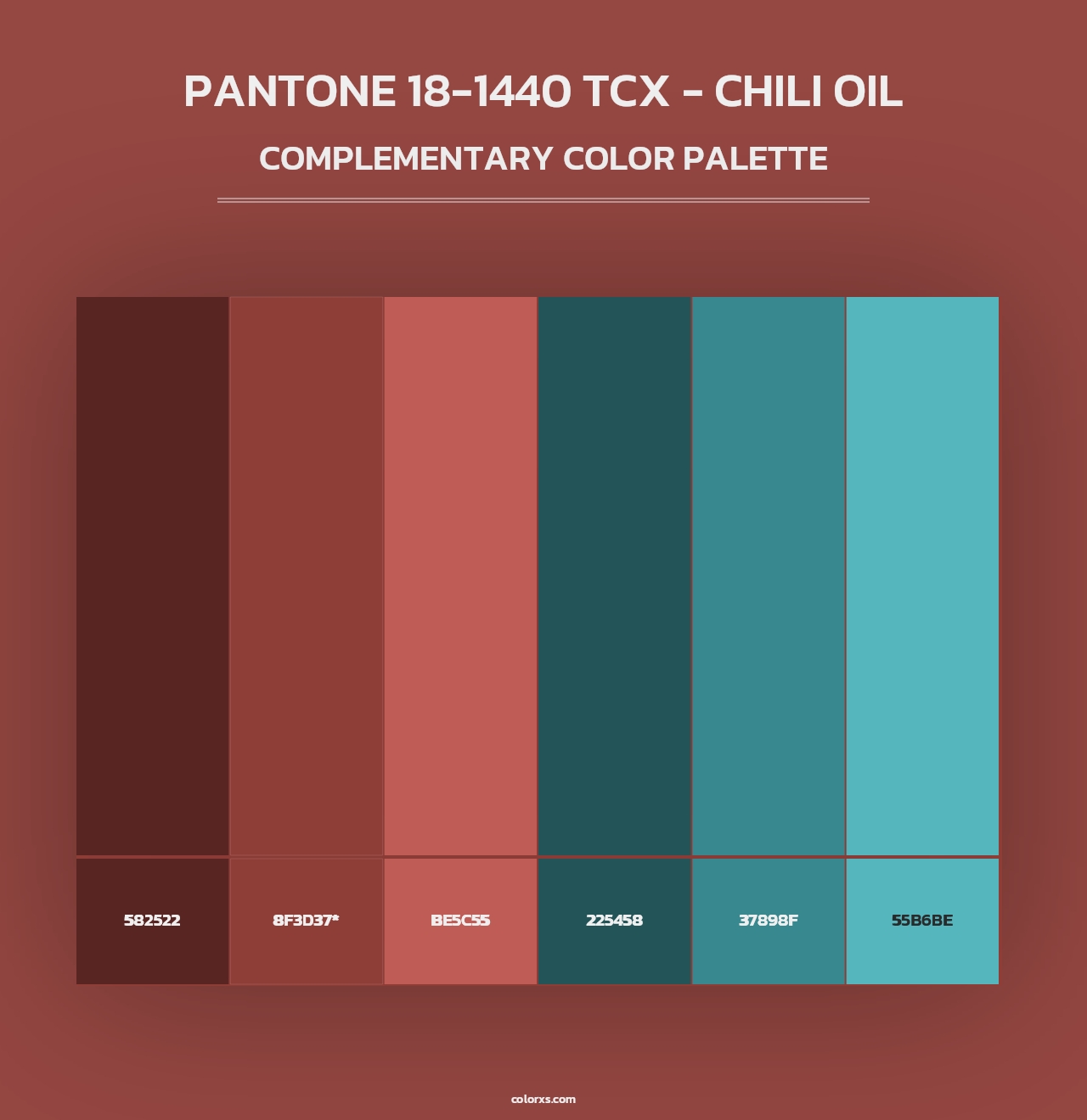 PANTONE 18-1440 TCX - Chili Oil - Complementary Color Palette
