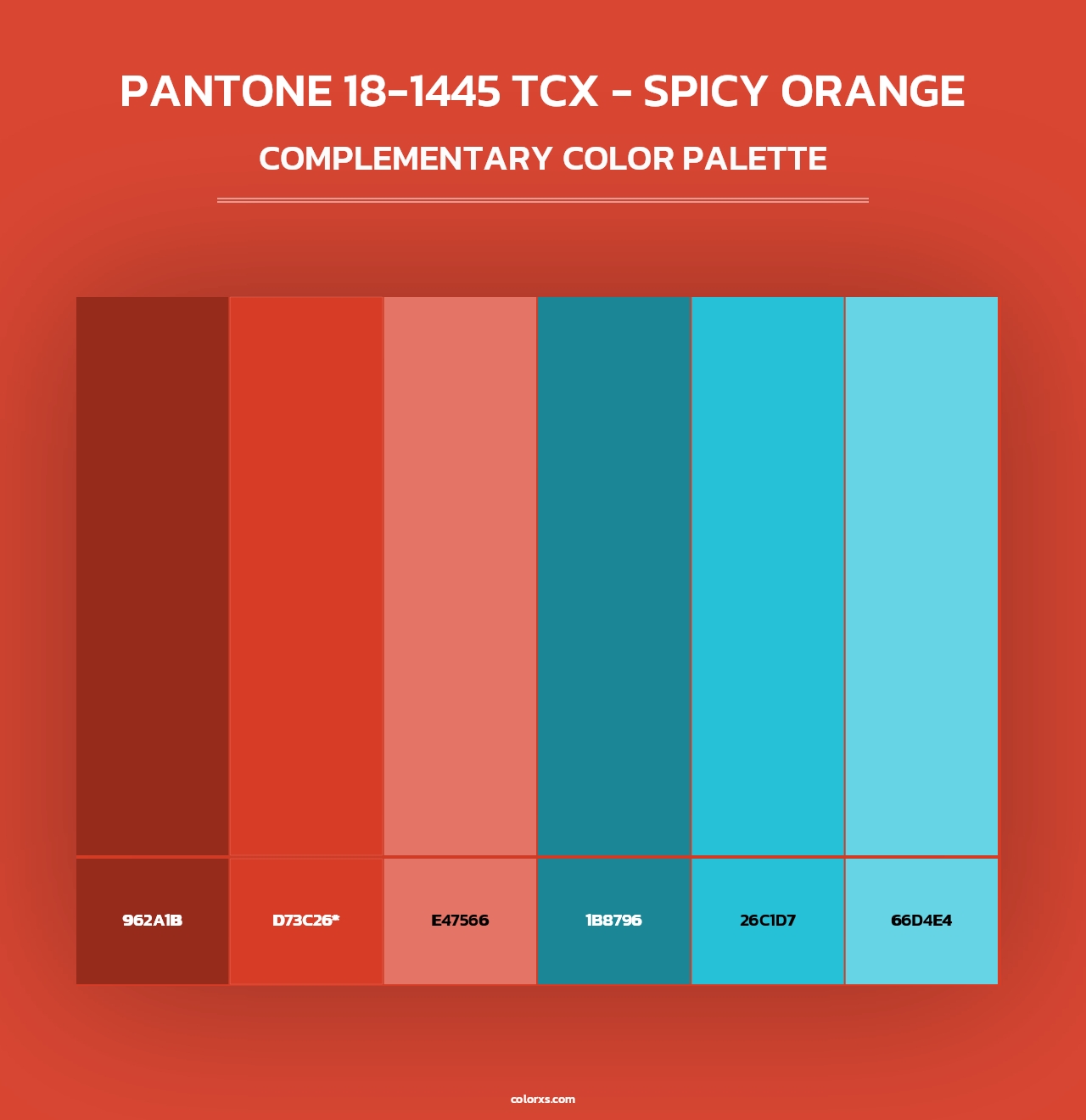 PANTONE 18-1445 TCX - Spicy Orange - Complementary Color Palette