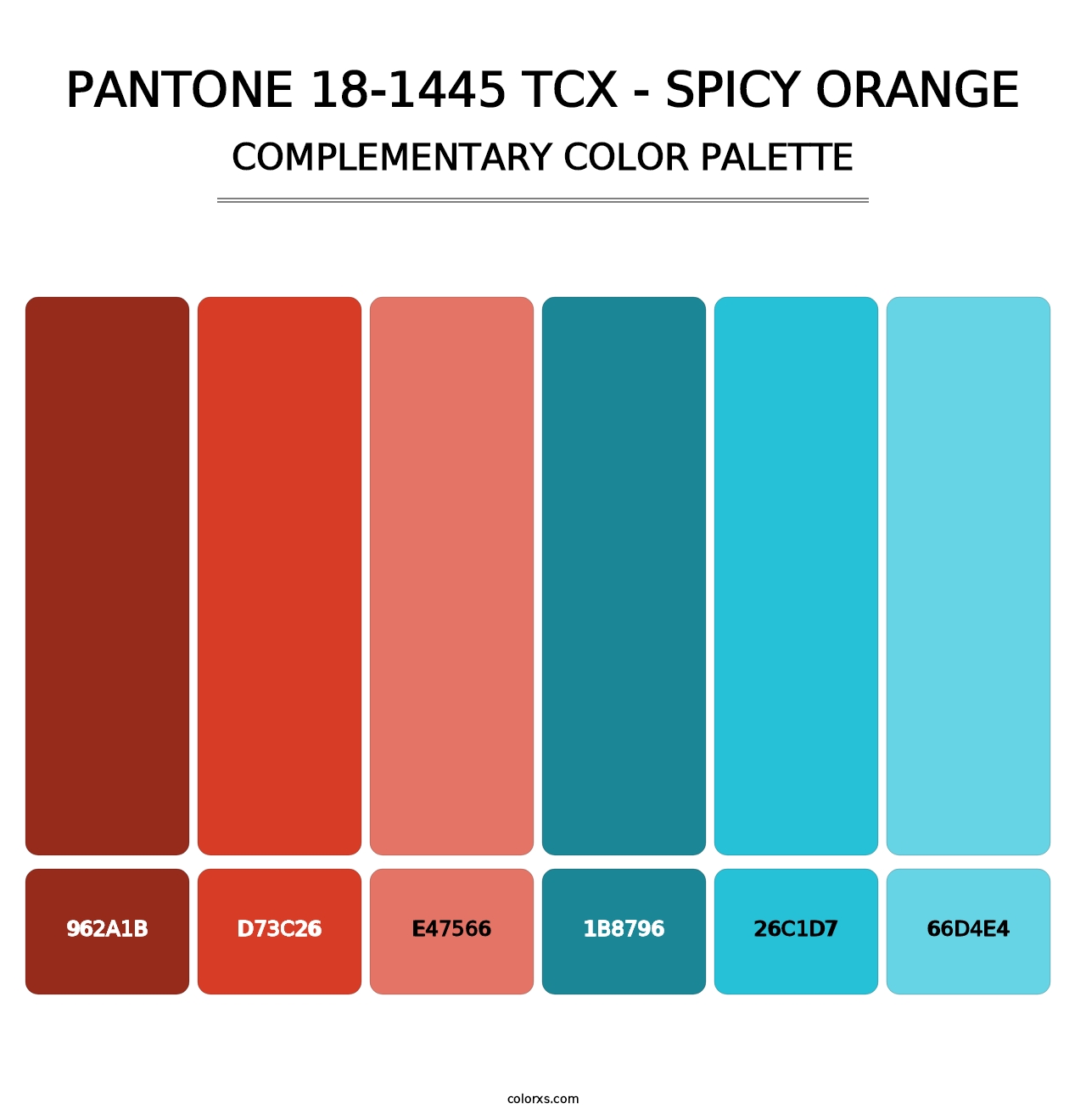 PANTONE 18-1445 TCX - Spicy Orange - Complementary Color Palette
