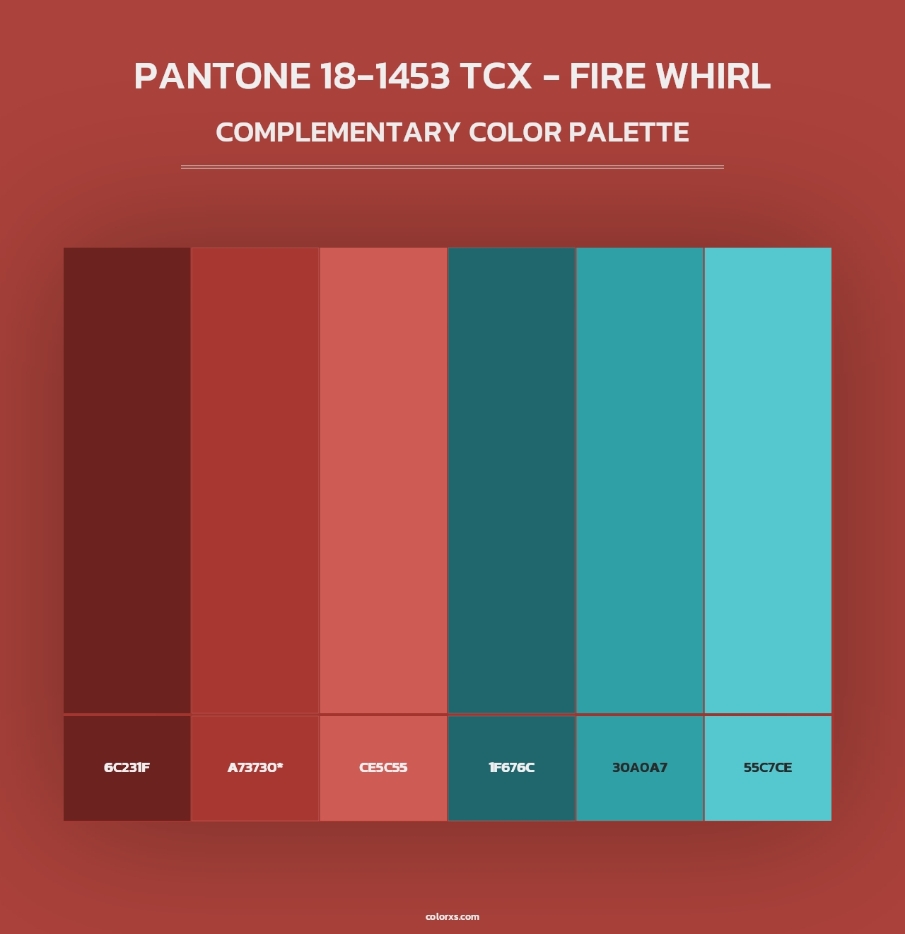 PANTONE 18-1453 TCX - Fire Whirl - Complementary Color Palette