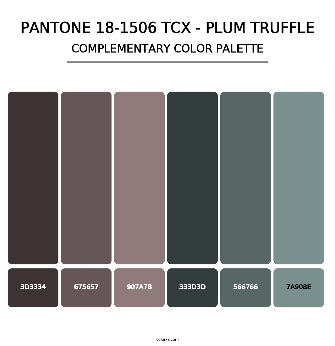 PANTONE 18-1506 TCX - Plum Truffle - Complementary Color Palette
