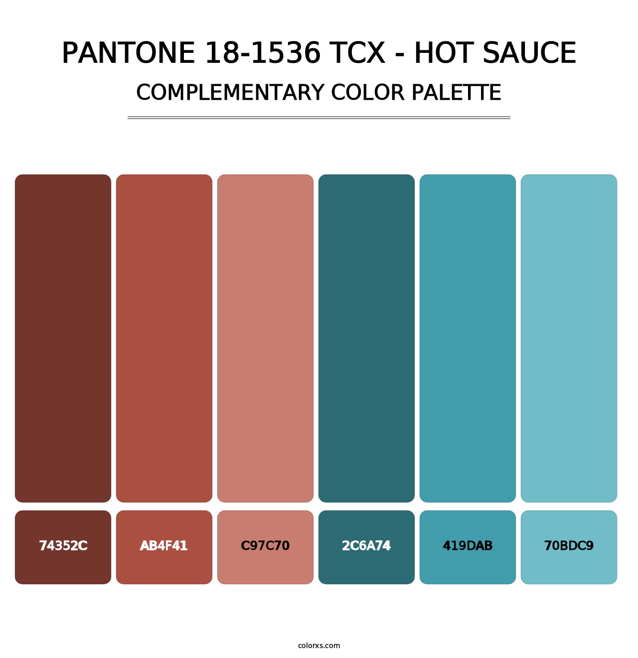 PANTONE 18-1536 TCX - Hot Sauce - Complementary Color Palette