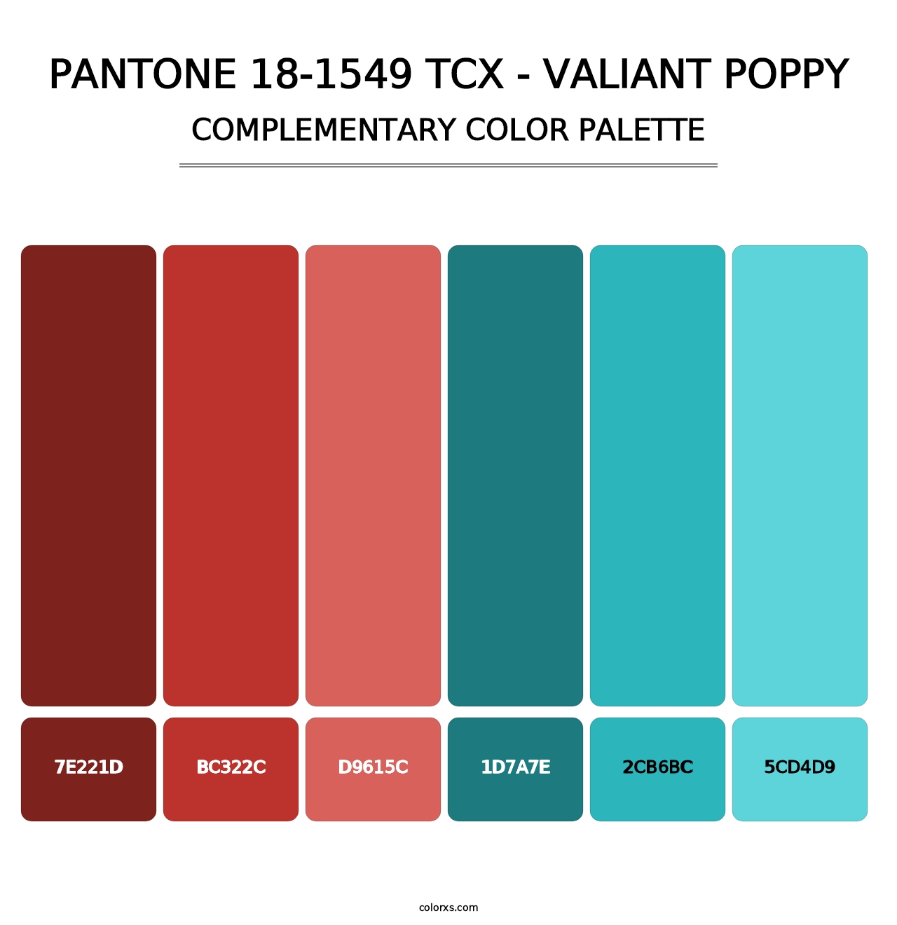 PANTONE 18-1549 TCX - Valiant Poppy - Complementary Color Palette