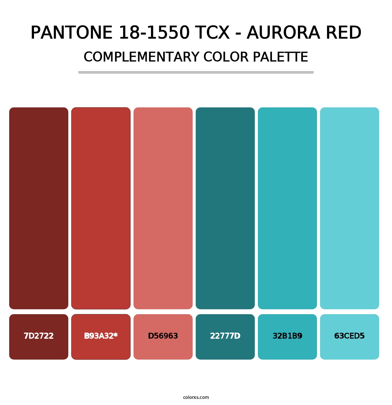 PANTONE 18-1550 TCX - Aurora Red - Complementary Color Palette