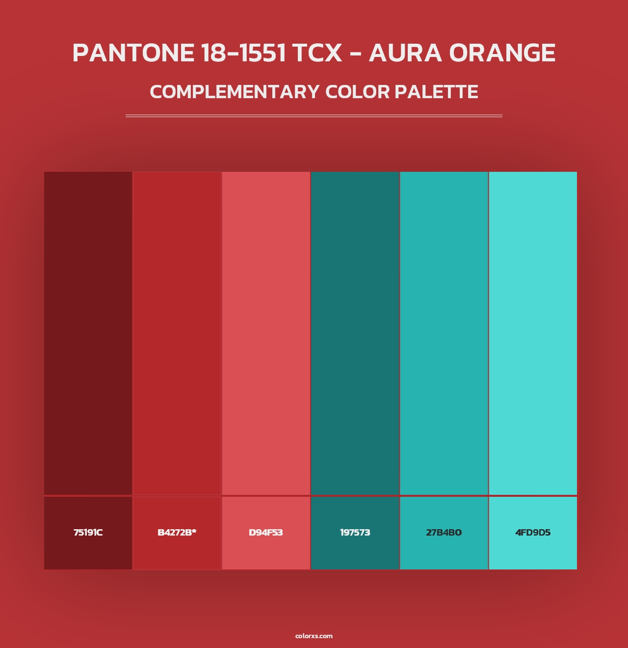 PANTONE 18-1551 TCX - Aura Orange - Complementary Color Palette