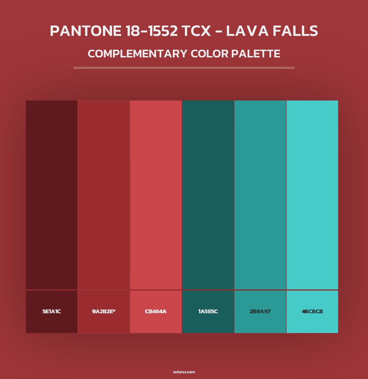 PANTONE 18-1552 TCX - Lava Falls - Complementary Color Palette