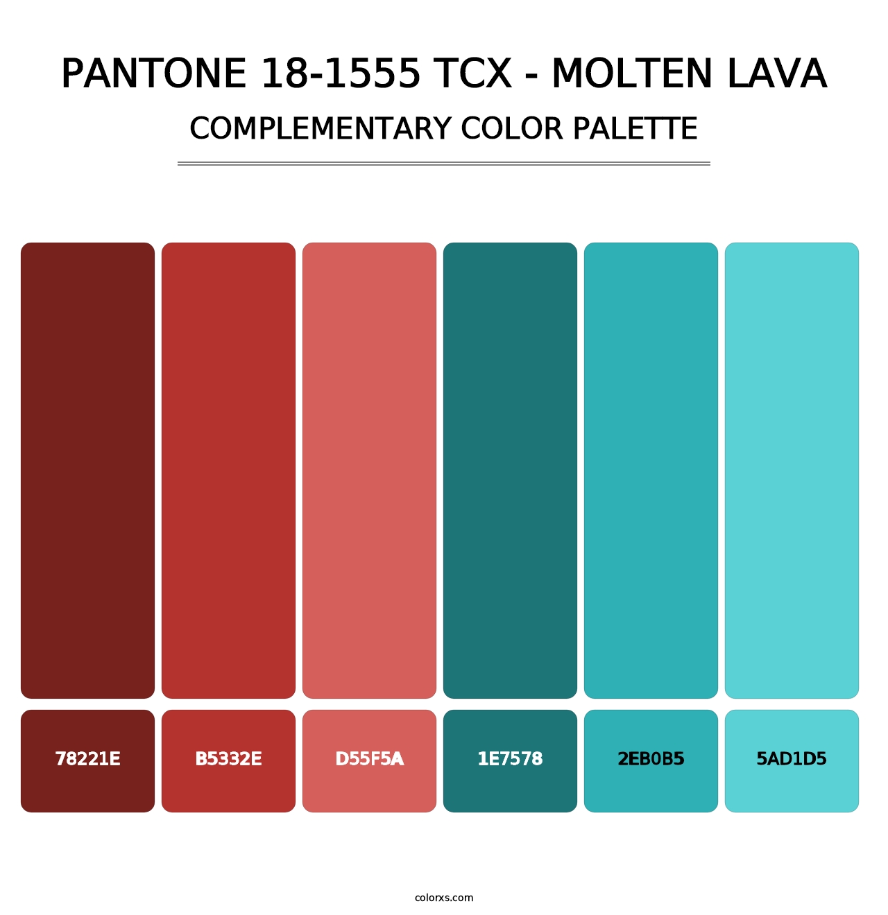 PANTONE 18-1555 TCX - Molten Lava - Complementary Color Palette
