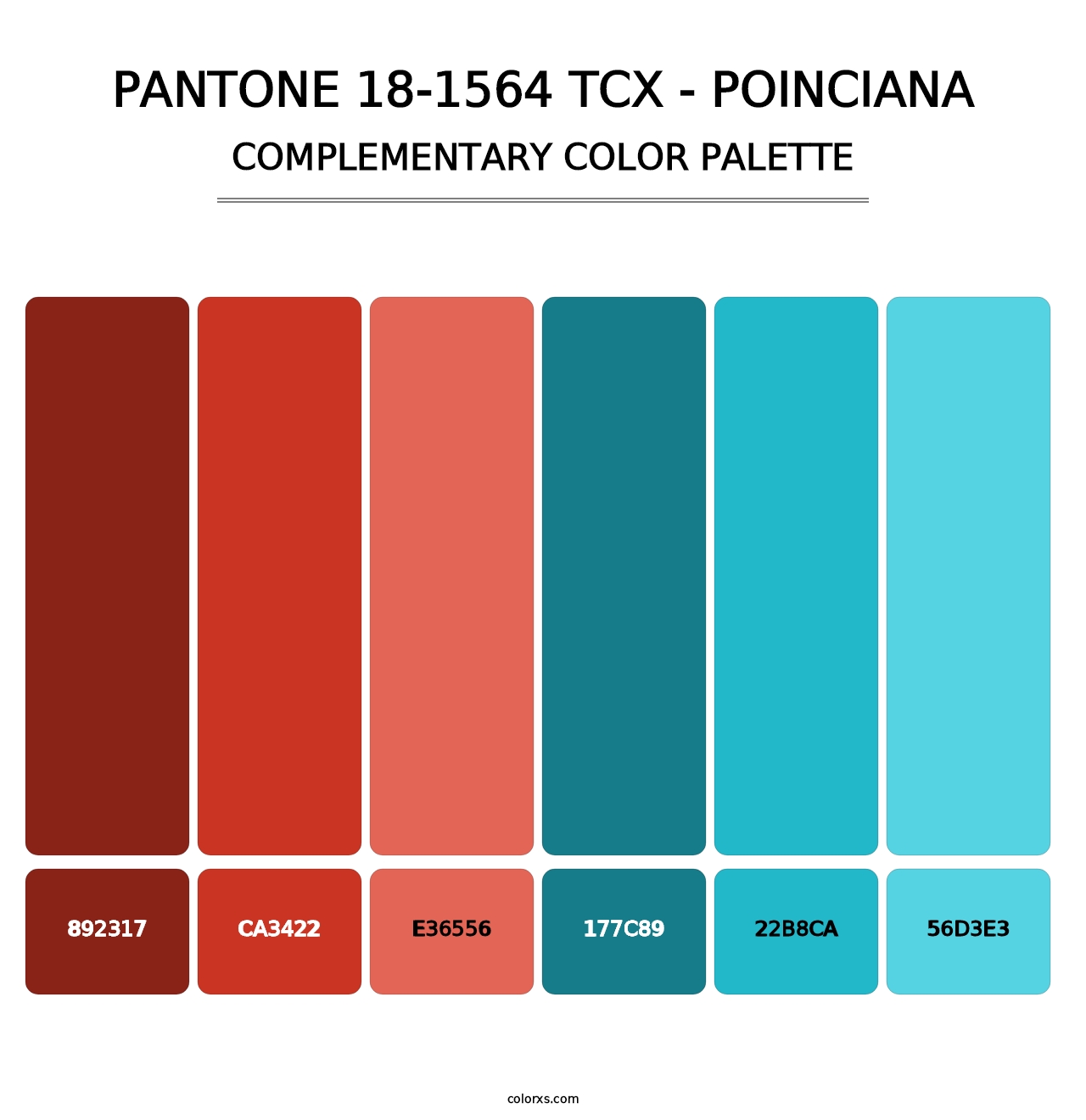 PANTONE 18-1564 TCX - Poinciana - Complementary Color Palette