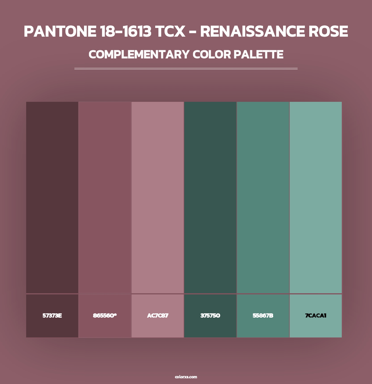 PANTONE 18-1613 TCX - Renaissance Rose - Complementary Color Palette