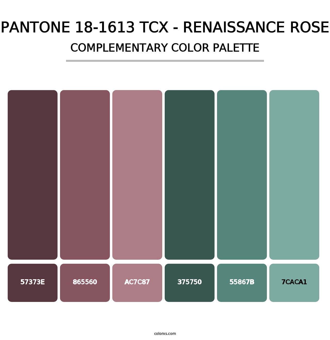 PANTONE 18-1613 TCX - Renaissance Rose - Complementary Color Palette