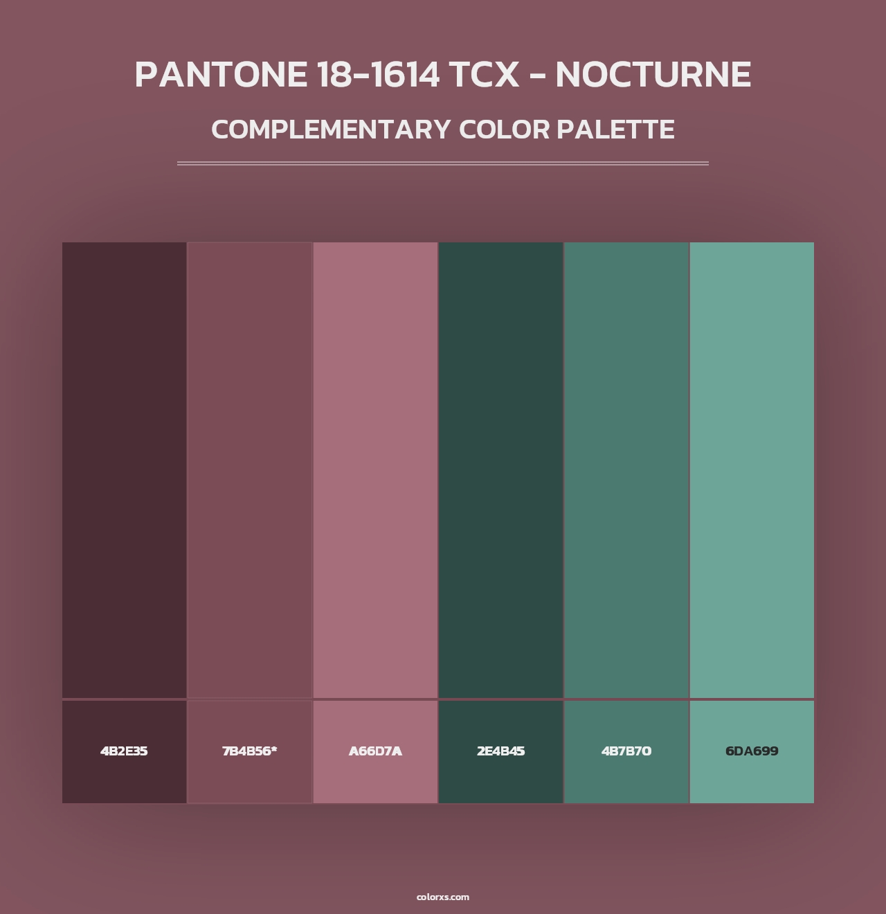 PANTONE 18-1614 TCX - Nocturne - Complementary Color Palette
