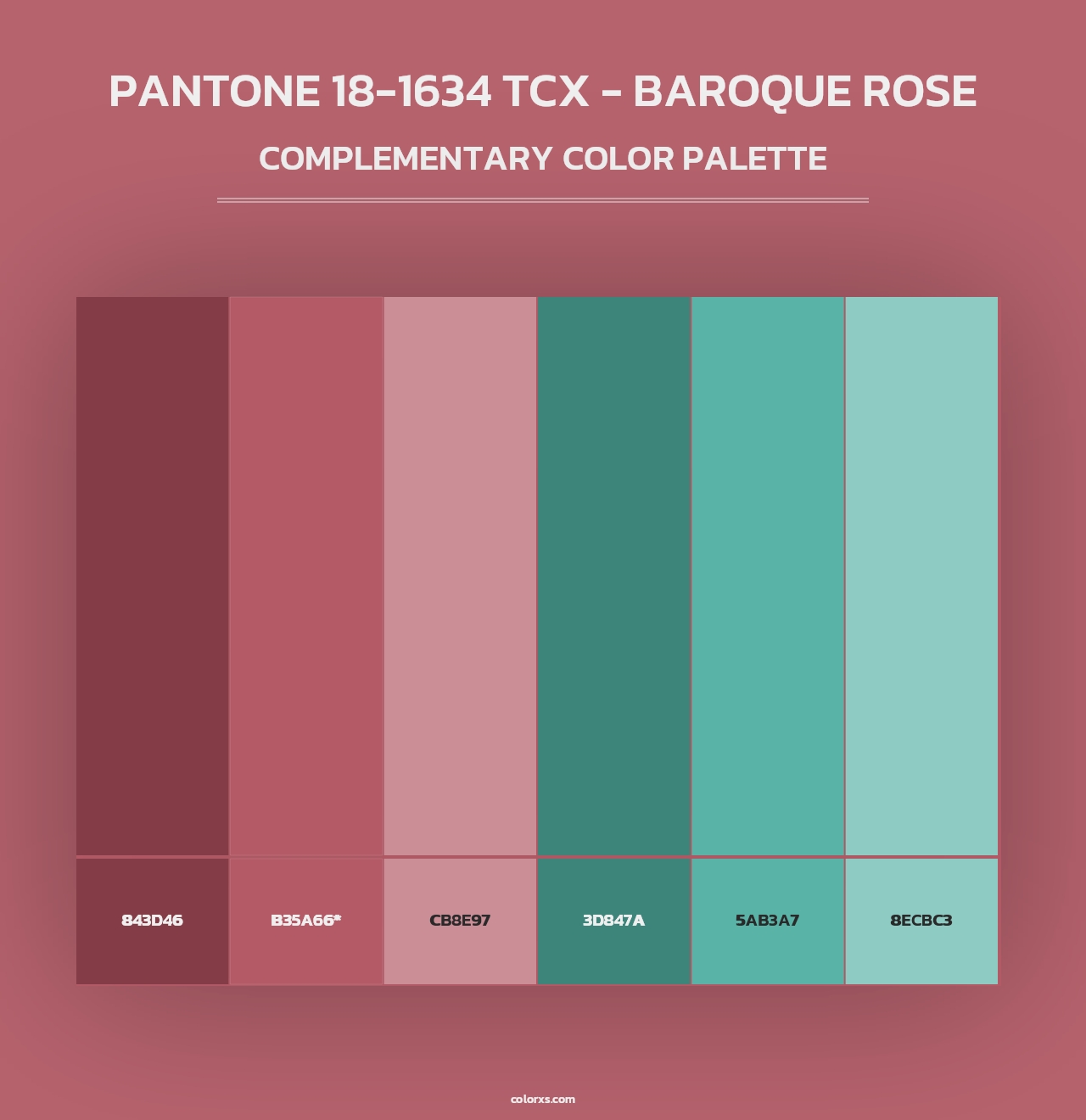PANTONE 18-1634 TCX - Baroque Rose - Complementary Color Palette