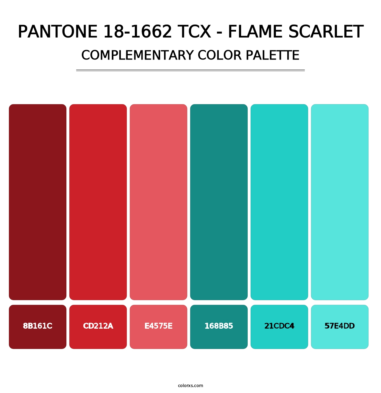 PANTONE 18-1662 TCX - Flame Scarlet - Complementary Color Palette