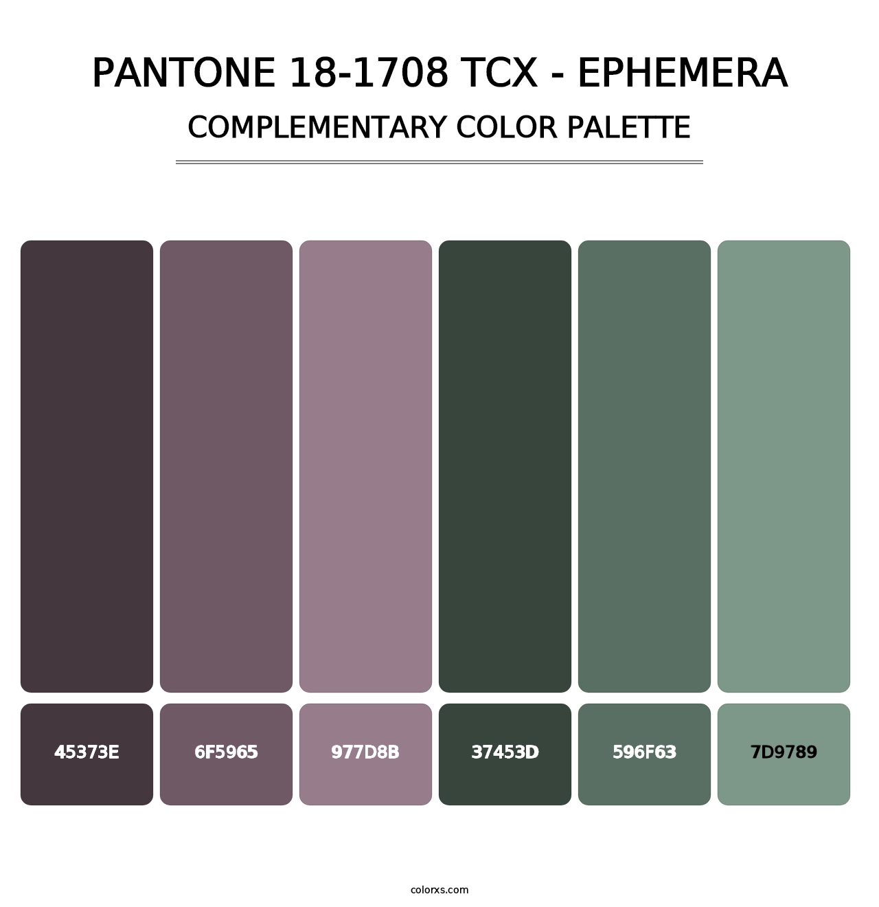 PANTONE 18-1708 TCX - Ephemera - Complementary Color Palette