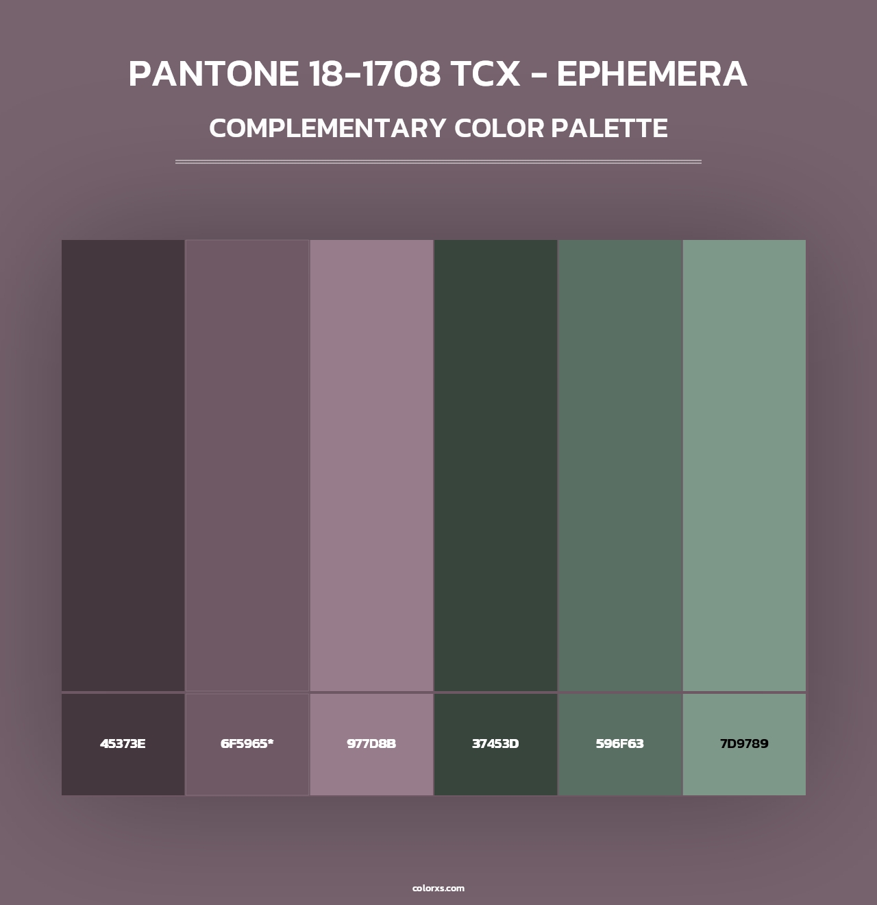PANTONE 18-1708 TCX - Ephemera - Complementary Color Palette