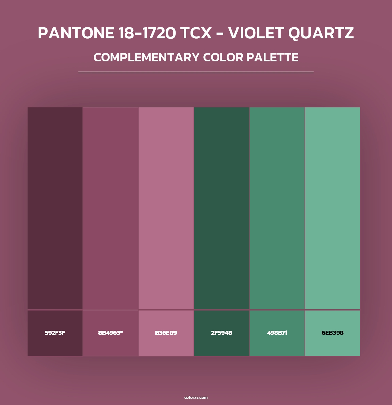PANTONE 18-1720 TCX - Violet Quartz - Complementary Color Palette