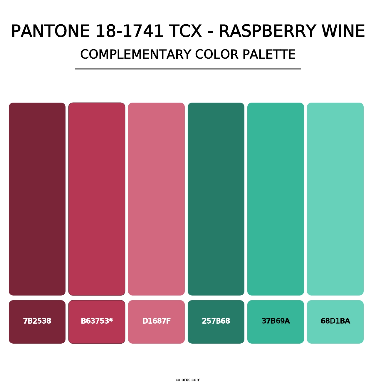 PANTONE 18-1741 TCX - Raspberry Wine - Complementary Color Palette