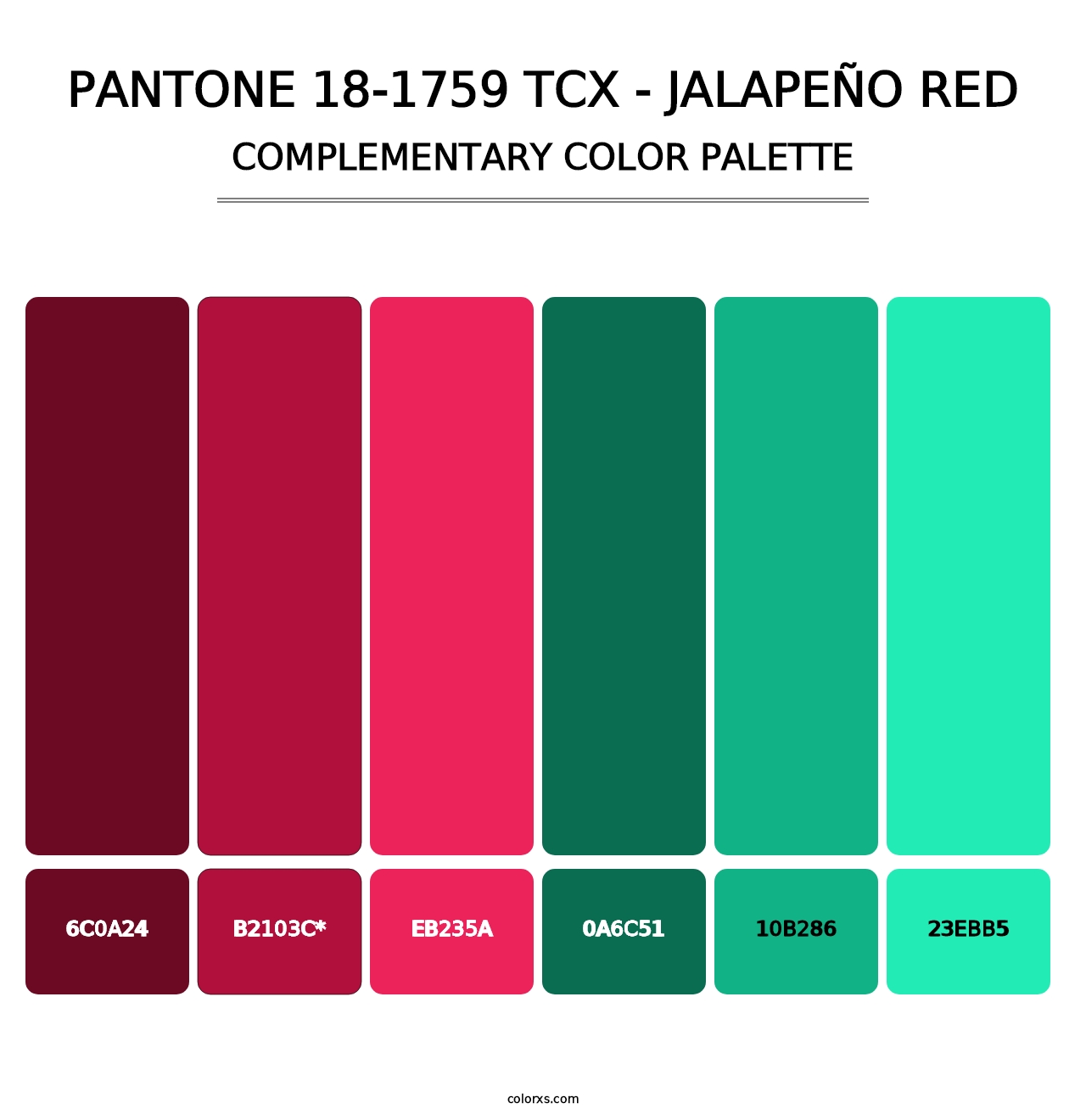 PANTONE 18-1759 TCX - Jalapeño Red - Complementary Color Palette