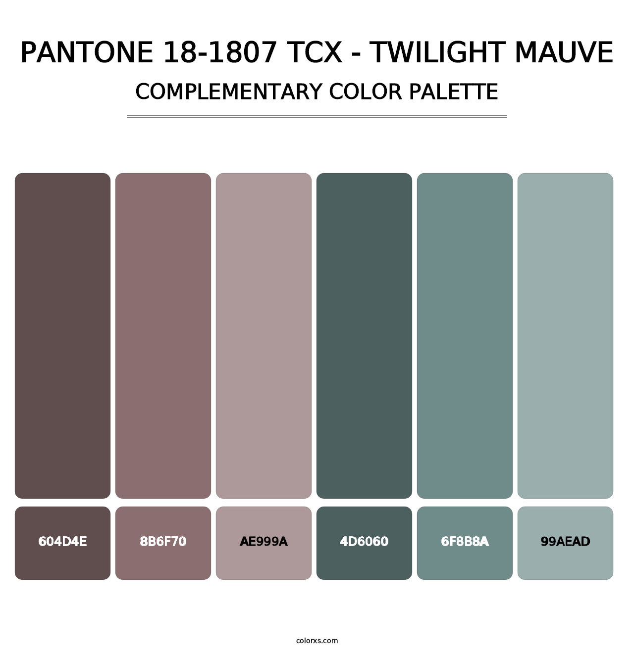 PANTONE 18-1807 TCX - Twilight Mauve - Complementary Color Palette