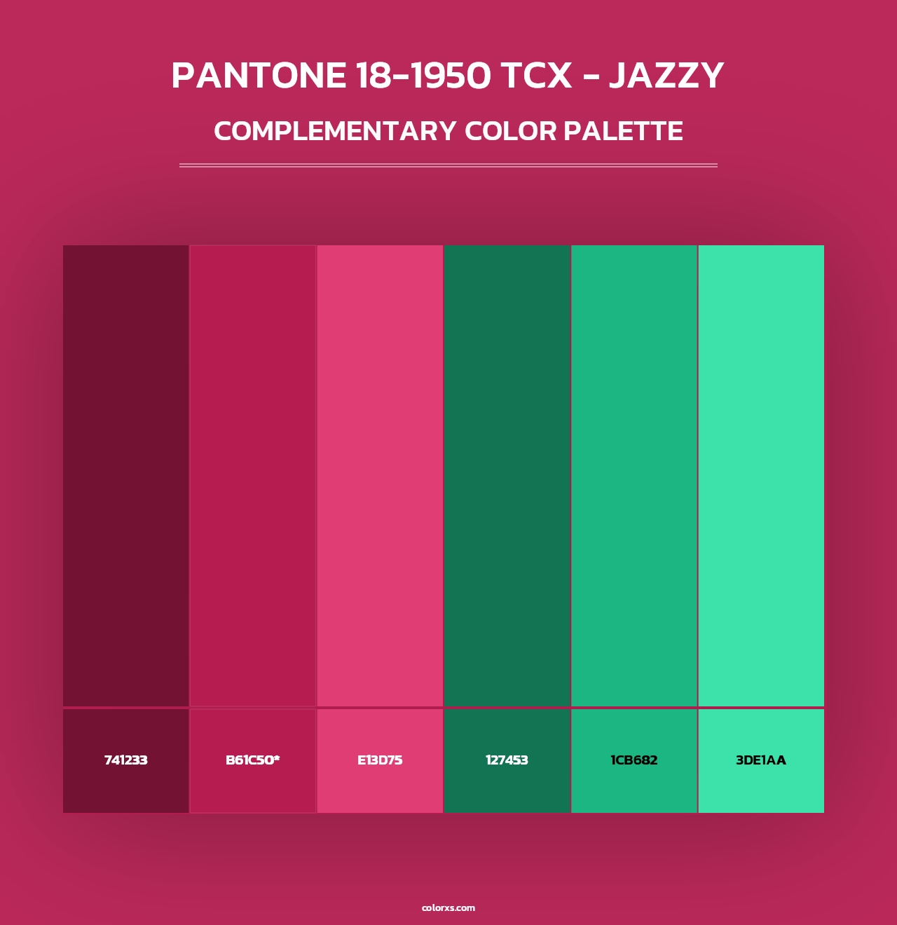 PANTONE 18-1950 TCX - Jazzy - Complementary Color Palette