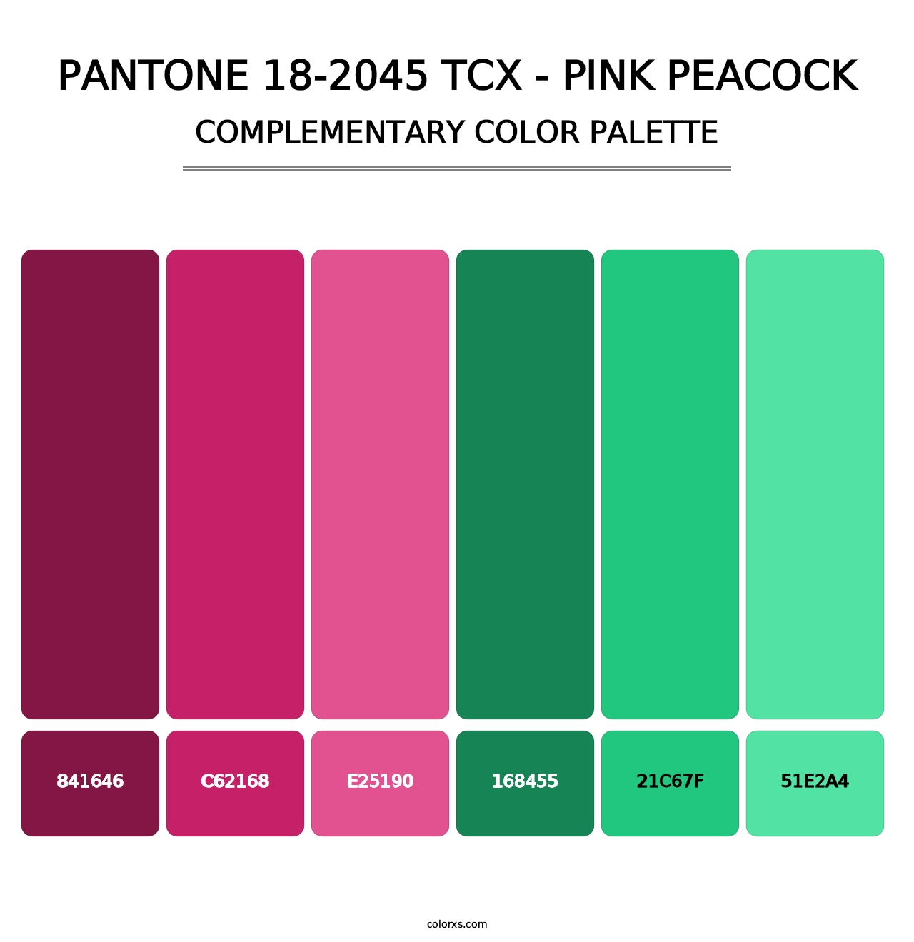PANTONE 18-2045 TCX - Pink Peacock - Complementary Color Palette