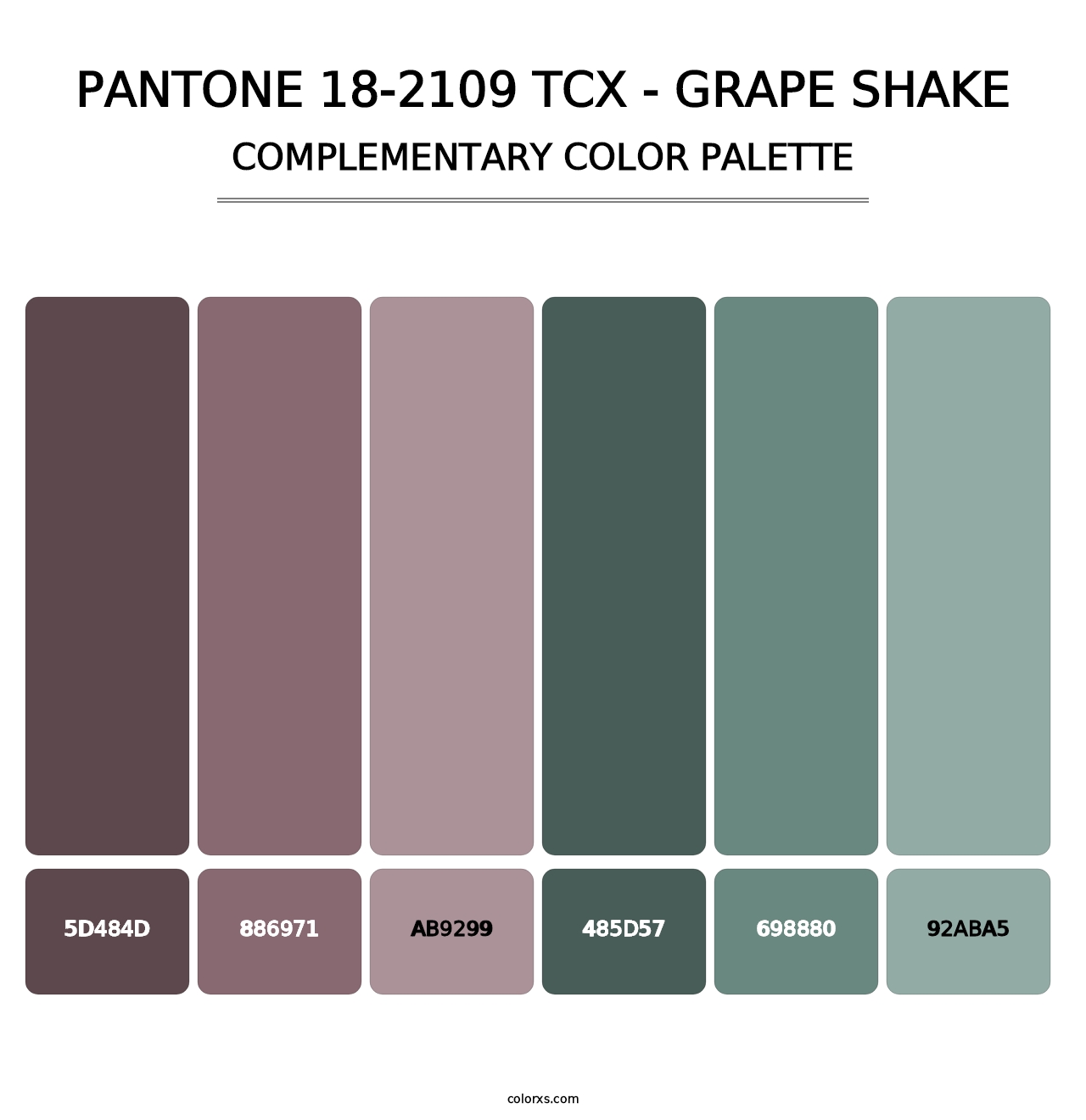 PANTONE 18-2109 TCX - Grape Shake - Complementary Color Palette