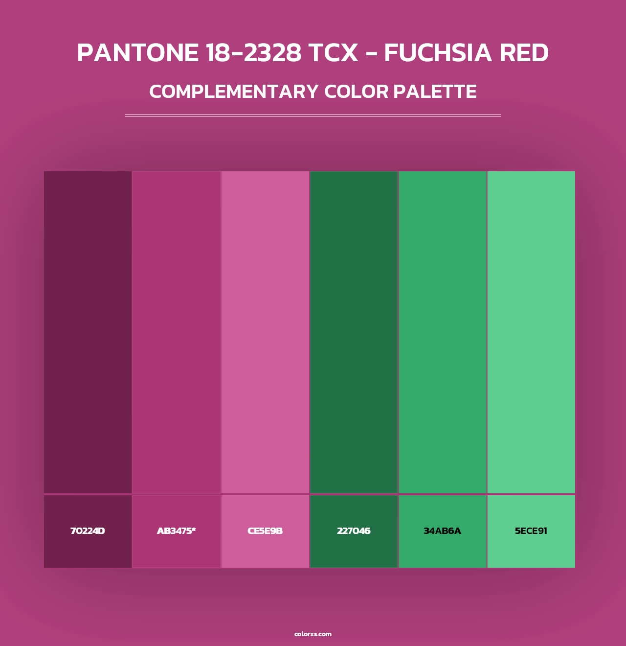 PANTONE 18-2328 TCX - Fuchsia Red - Complementary Color Palette