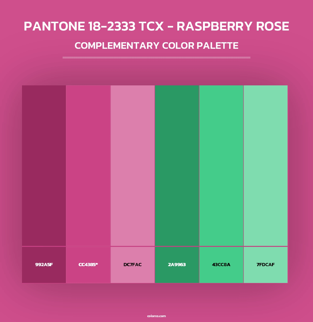 PANTONE 18-2333 TCX - Raspberry Rose - Complementary Color Palette