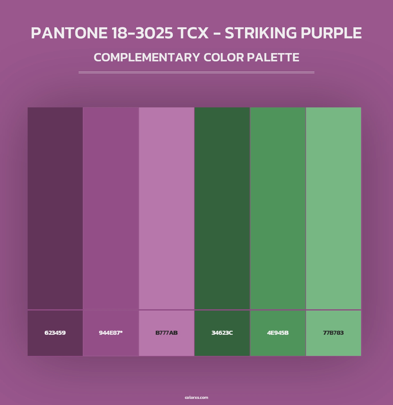 PANTONE 18-3025 TCX - Striking Purple - Complementary Color Palette