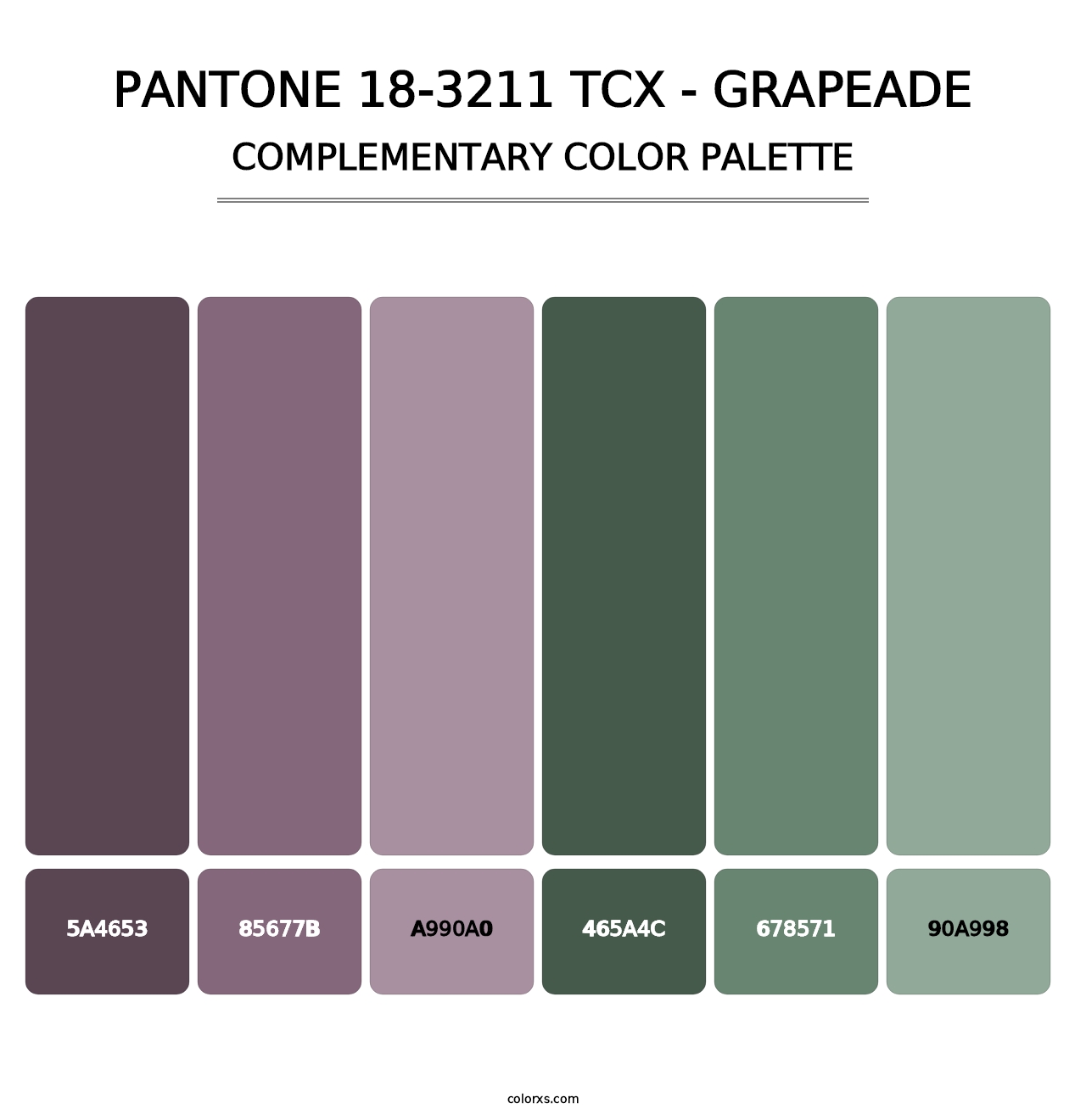 PANTONE 18-3211 TCX - Grapeade - Complementary Color Palette