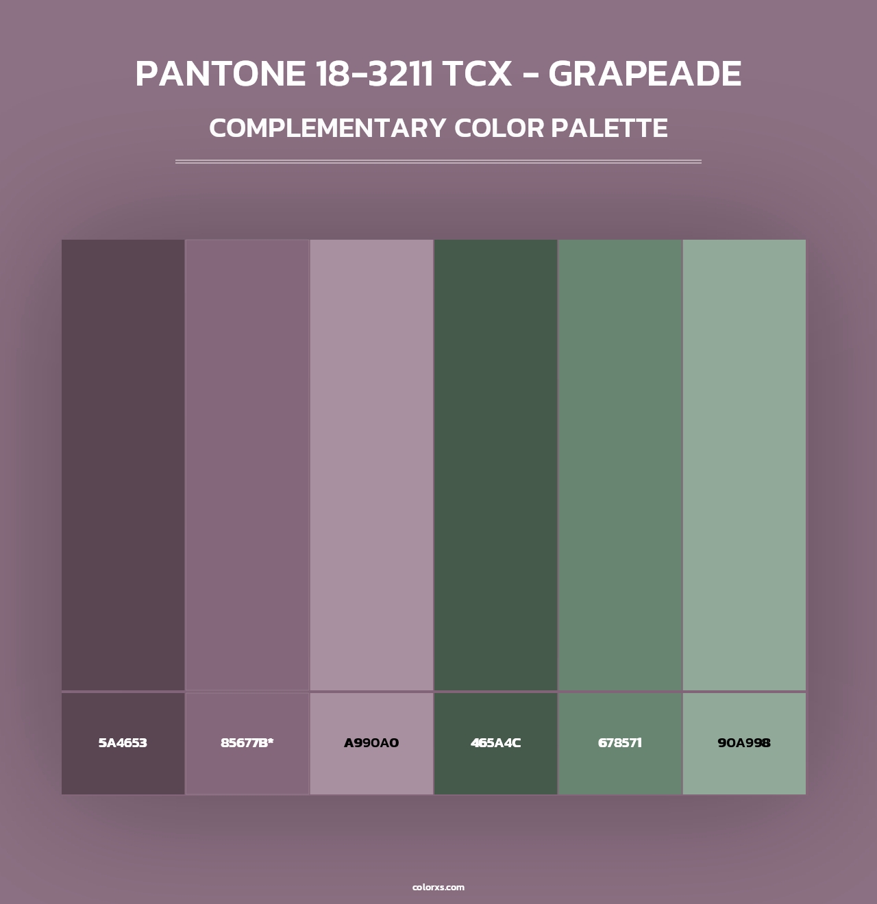 PANTONE 18-3211 TCX - Grapeade - Complementary Color Palette