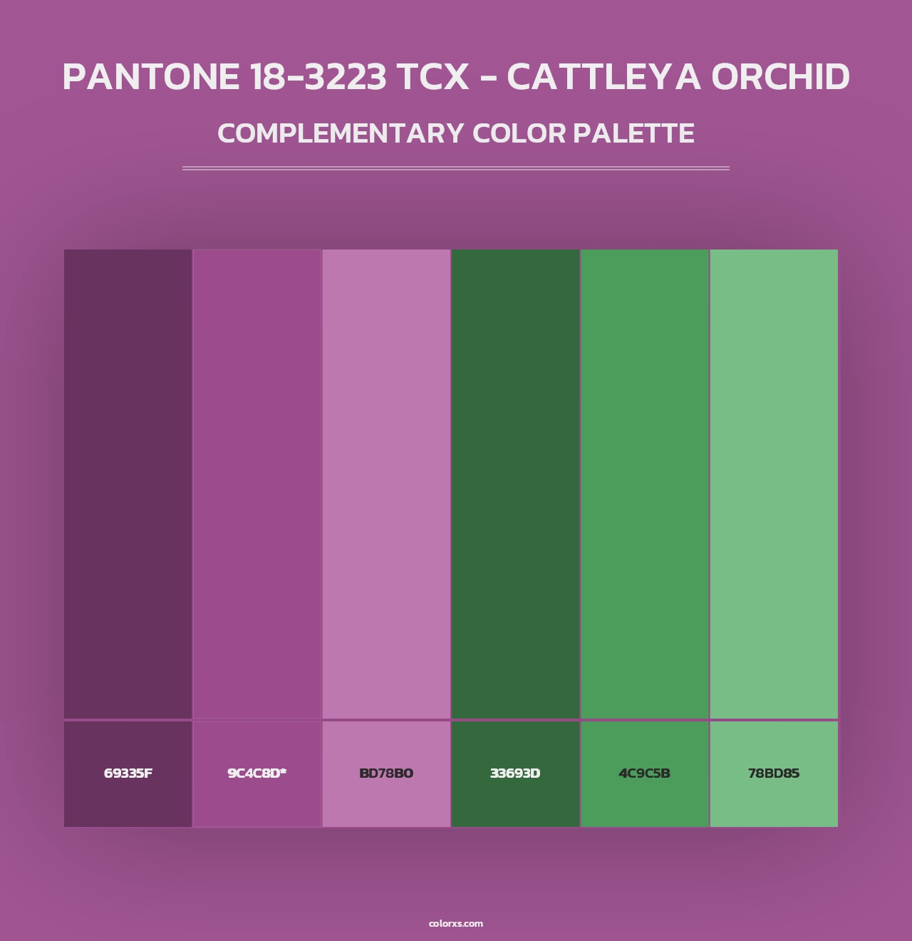 PANTONE 18-3223 TCX - Cattleya Orchid - Complementary Color Palette