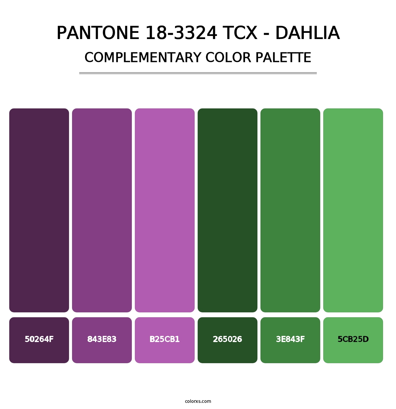 PANTONE 18-3324 TCX - Dahlia - Complementary Color Palette
