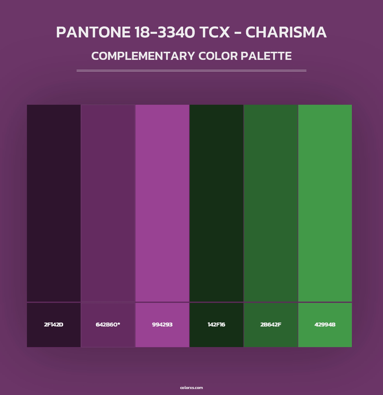 PANTONE 18-3340 TCX - Charisma - Complementary Color Palette