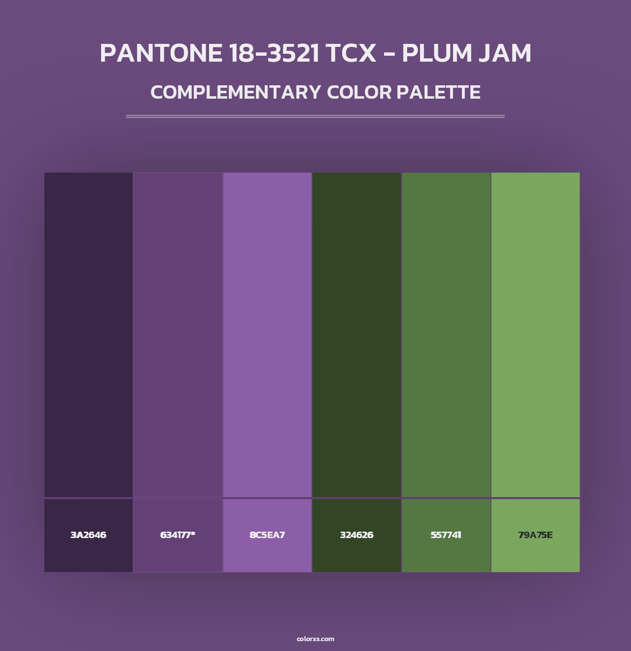 PANTONE 18-3521 TCX - Plum Jam - Complementary Color Palette