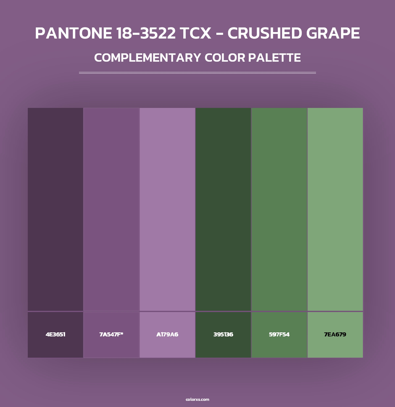 PANTONE 18-3522 TCX - Crushed Grape - Complementary Color Palette
