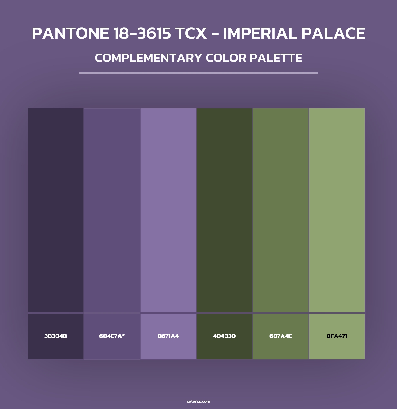 PANTONE 18-3615 TCX - Imperial Palace - Complementary Color Palette