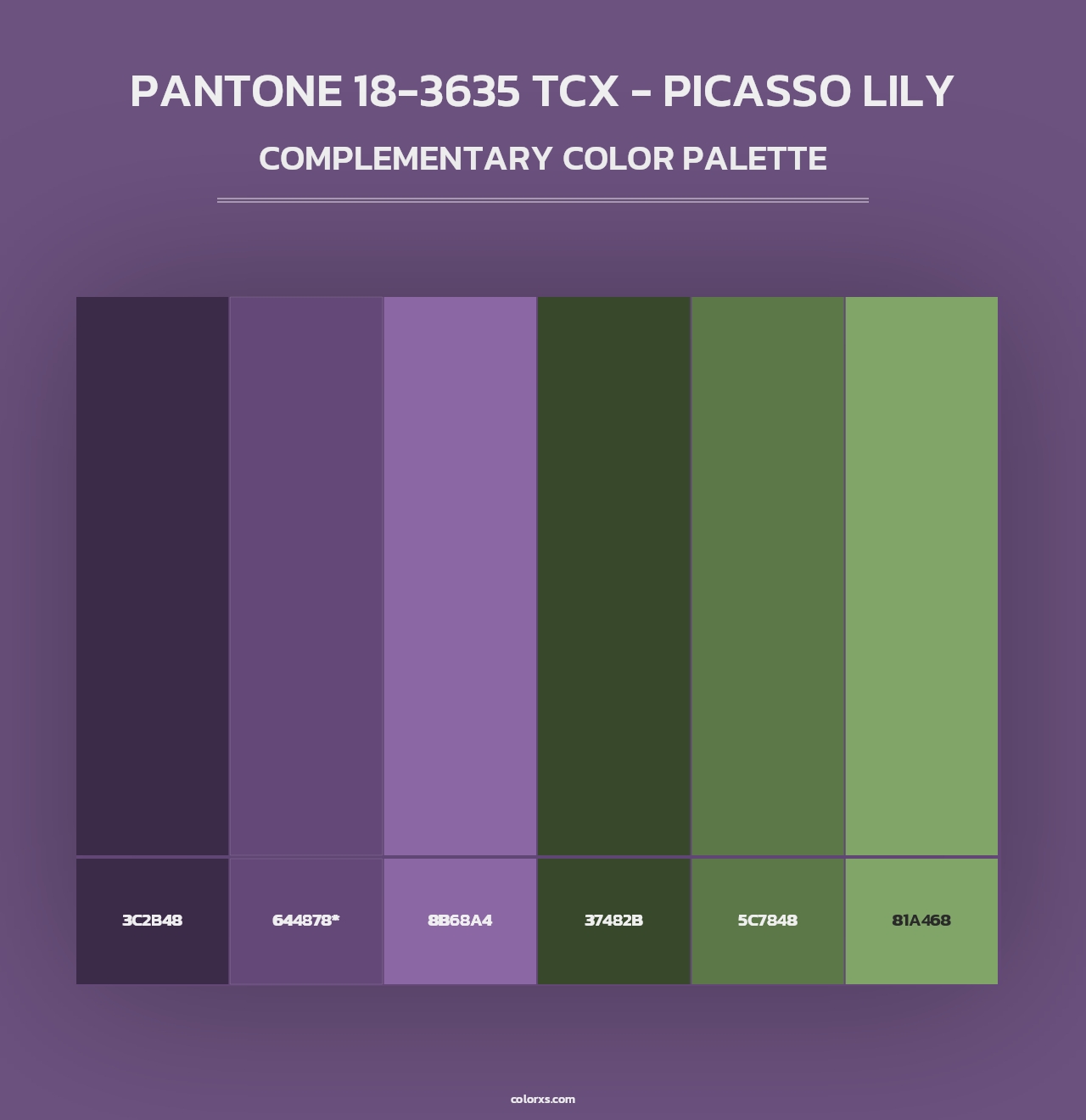 PANTONE 18-3635 TCX - Picasso Lily - Complementary Color Palette